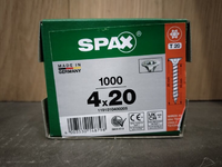 4x20MM Spax gegalvaniseerd  1000 stuks